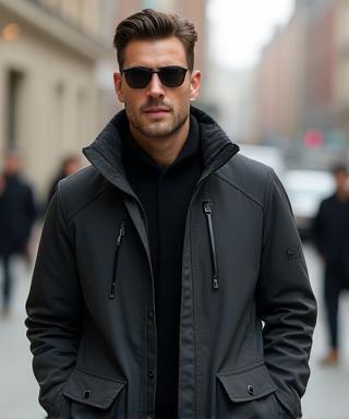 Man wearing a stylish jacket from Pesona Pria outerwear collection